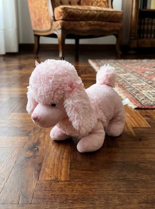 Globo Peluche Pupazzo Barboncino Rosa 26cm