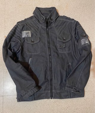 Chaqueta de motero negra