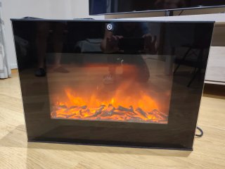 Chimenea Eléctrica Negra con Efecto Llama