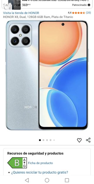HONOR X8 128GB 6GB RAM Plata
