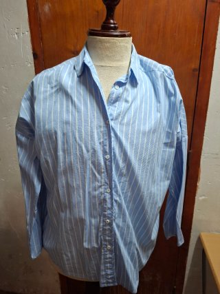 Camisa Stradivarius Azul a Rayas