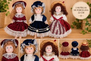 3 Bambole di Porcellana FANÁS Artesanos