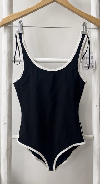 Body de Algodón Negro Estilo Retro
