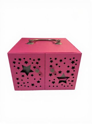 Joyero Rosa con Diseño de Estrellas