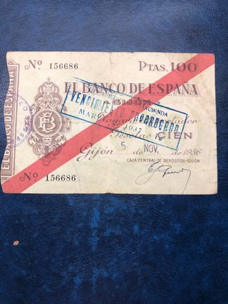 Billete 100 Pesetas Gijón 1936