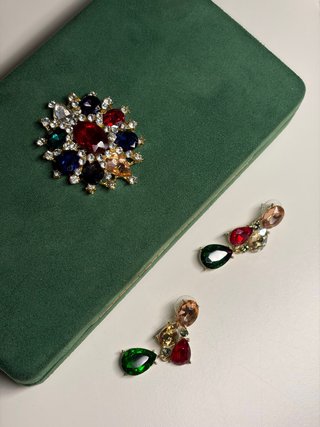 Conjunto Bolso Clutch y Pendientes Fiesta