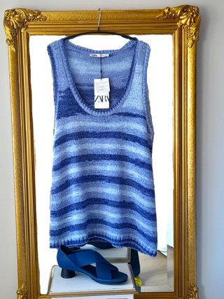 Chaleco de punto Zara azul