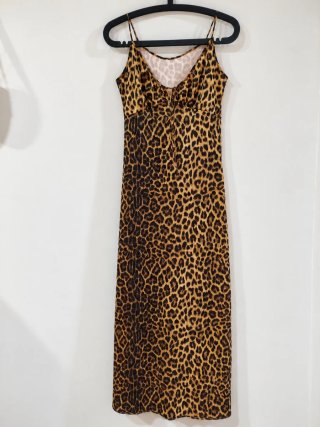Vestido Largo Vintage Leopardo Talla 36