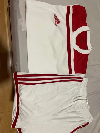Conjunto Adidas Blanco y Rojo
