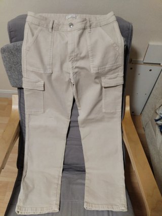 Pantalón Cargo Beige Mango Talla M de Mujer