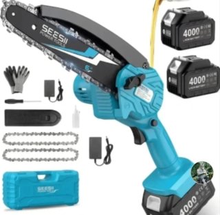 Motosierra Eléctrica Recargable (2 Baterías)