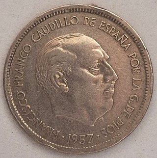 Moneda 25 Pesetas de Franco 1957 Estrella 69