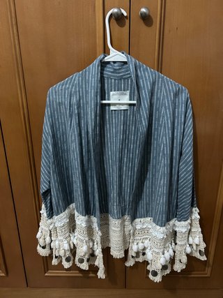 Chaqueta Zara Azul con Flecos