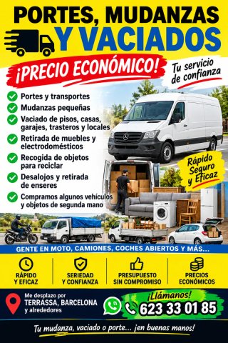 Portes y mudanzas pequeñas espaciados de pisos .