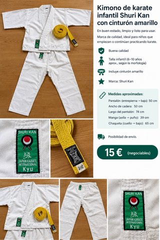 Kimono de Karate / judo Infantil Shuri Kan