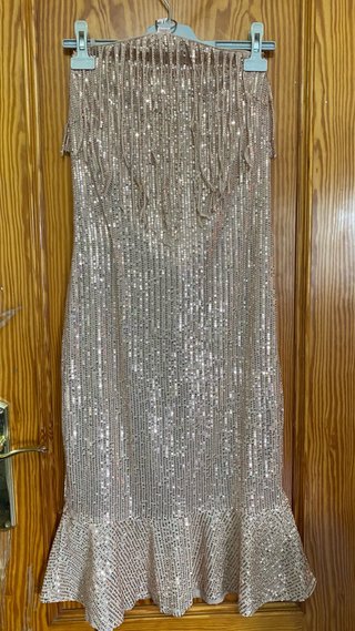 Vestido Midi de Lentejuelas Dorado Talla 42