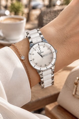 Reloj Festina de Mujer Plateado y Blanco