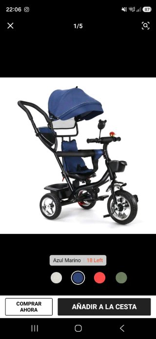 Triciclo Infantil 3 en 1 Azul Marino