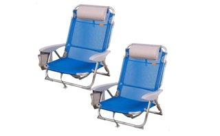 AKTIVE Pack 2 sillas Playa Plegables, 4 Posiciones