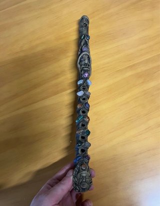 Flauta Artesanal Tallada con Minerales