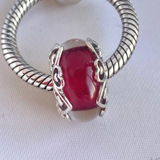 CHARM MURANO ROJO CORAZONES