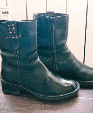 Tronchetti in vera pelle neri