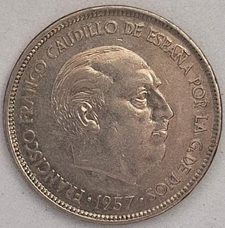 Moneda 25 Pesetas Franco 1957 Estrella 74