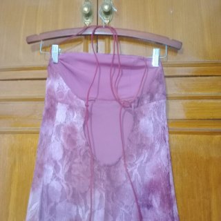 Vestido rosa con encaje