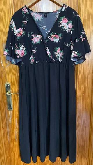 Vestido Largo Flores Talla 48