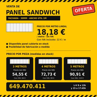 OFERTA PANEL SANDWICH NUEVO