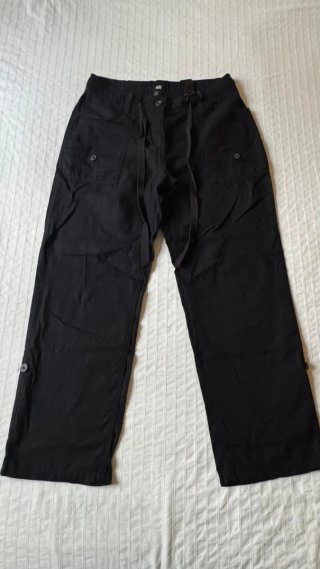 Pantalón de lino H&M negro talla 38