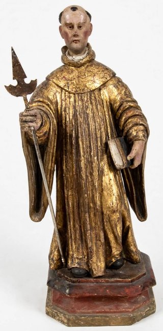 Antiguo San Bernardo, estofado al oro fino. XVII.