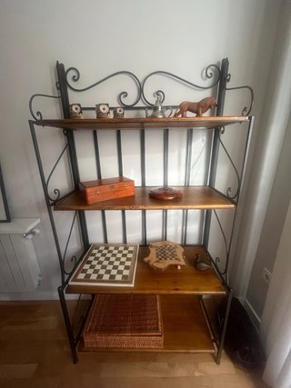 Estantería de Salón de Madera y Metal