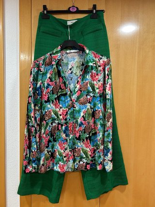Pack Pantalón Verde y Camisa Estampada