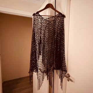 Chal de Puntilla Negro Talla Única