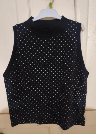 Top Negro con Lunares Blancos