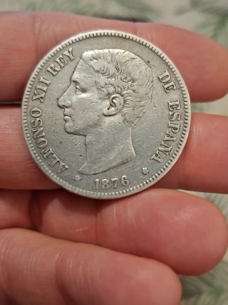 Moneda 5 Pesetas Alfonso XII 1876