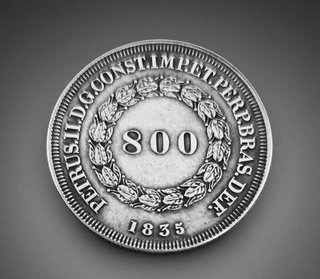 Moneda de 800 Reis Brasil 1835