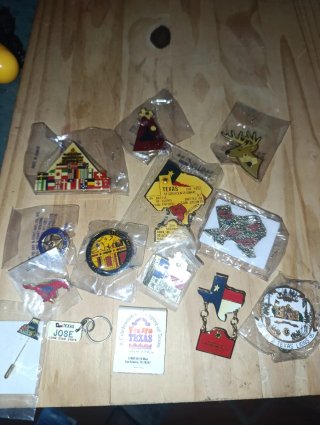 Colección de 13 Pines e Insignias Vintage Texas