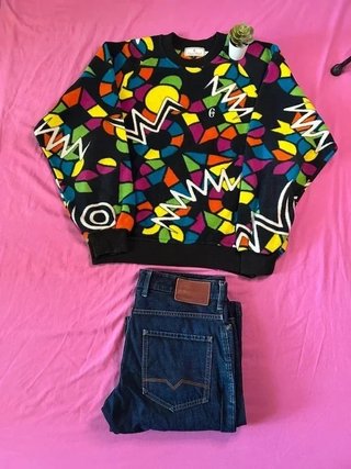 2 visitas Vintage Crazy Pattern talla S