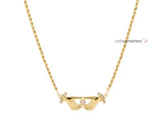 cadena oro 18k con piedra con circonita 23cm