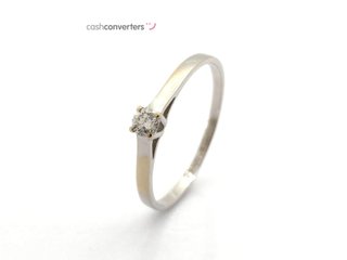 sortija oro 18k con piedra con diamante