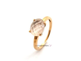 sortija oro 18k con piedra con cuarzo