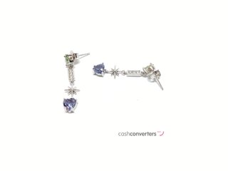 pendientes plata 925mm con piedra con circonita
