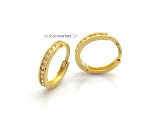 argollas oro 18k con piedra con circonita