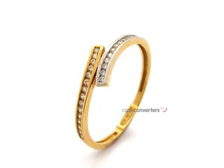 anillo oro 18k con circonita