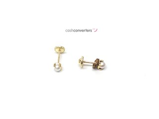 pendientes oro 18k con piedra con perla
