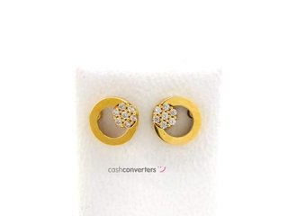 pendientes oro 18k con piedra con circonita