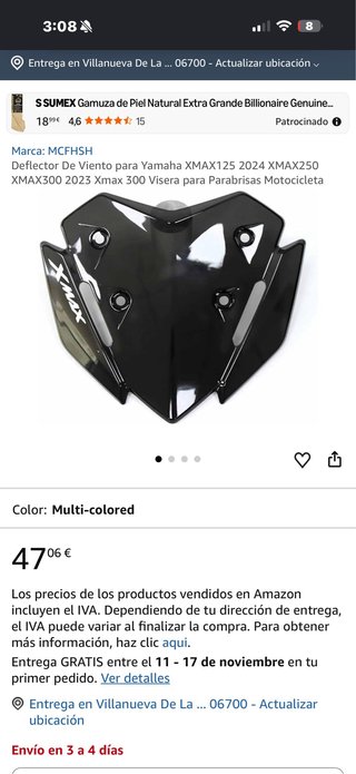 Deflector de Viento Yamaha XMAX 125/250/300