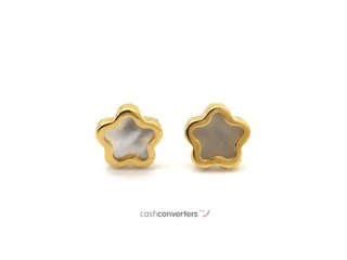 pendientes oro 18k con piedra con nacar